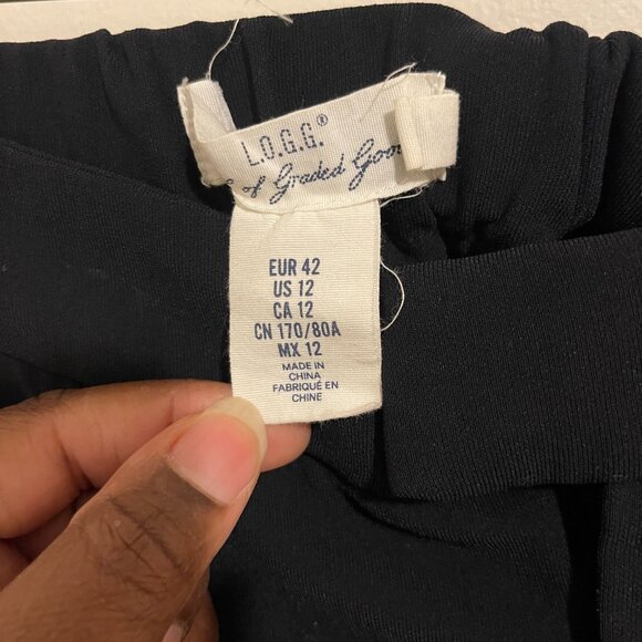 L.O.G.G. by H&M Black Tuxedo Stripe Pants – Size 12 - Picture 2 of 3